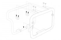 Adapter kit for orig. carrier R1200/1250GS,F850GS For TRAX ADV/EVO/ION. Assembly of 2 cases.