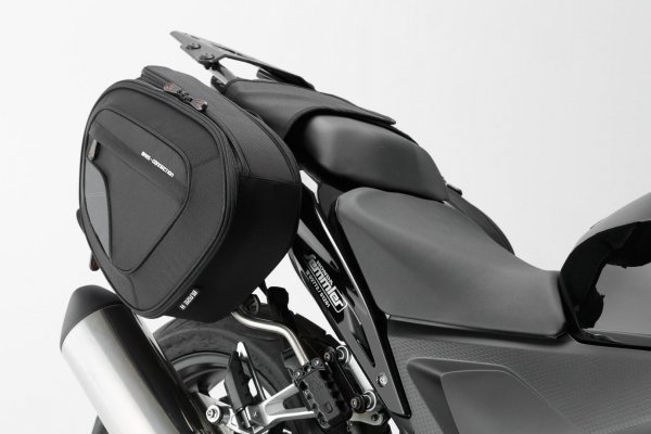 BLAZE saddlebag set Black/Grey. Honda CBR500R,600RR,650F/CB500F,650F.