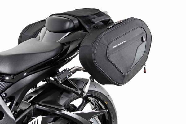 BLAZE saddlebag set Black/Grey. Suzuki GSX-R600/750/1000.