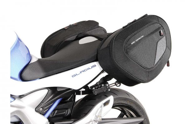 BLAZE H saddlebag set Black/Grey. Suzuki SFV650 Gladius (09-16).