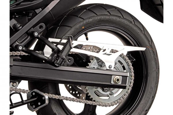 Chain guard Silver. Suzuki DL650 (04-) / V-Strom 1000 (14-19).
