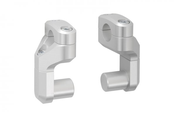 Vario bar back for Ø 28 mm handlebar Up/back variable. Silver.