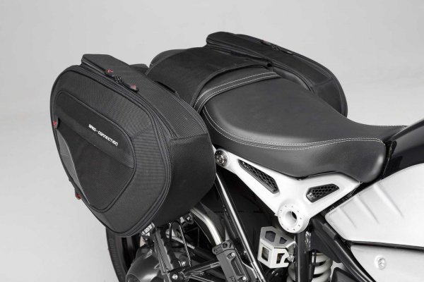 BLAZE H saddlebag set Black/Grey. BMW R nineT (14-), Pure / GS (16-).