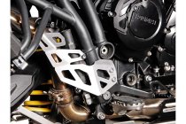 Heel guard right Silver. Triumph Tiger 800 models (10-).