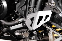 Heel guard left Silver. Triumph Tiger 800 models (10-).