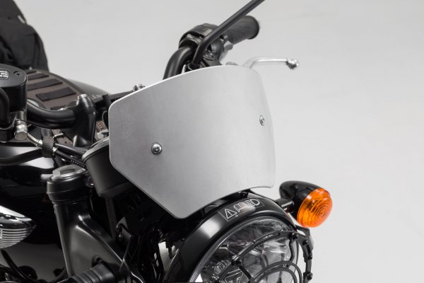 Windscreen Silver. Triumph Bonneville T120 (15-).
