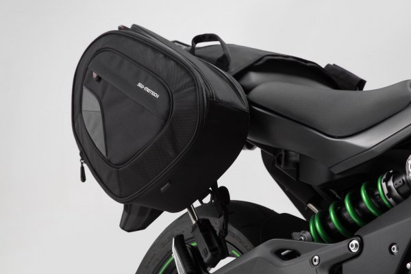 BLAZE saddlebag set Black/Grey. Kawasaki ER-6n / ER-6f (12-16).