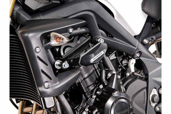Slider set for frame Black. Triumph Street Triple 675 (07-12).