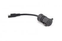 Cigarette lighter socket with SAE plug Water resistant cap. Cable 10 cm length. 12 V.