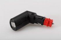 Double USB power port with universal plug For 12V DIN / cigarette lighter socket. 2x2100 mA.
