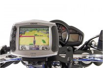 GPS mount for handlebar Black. Honda models, Suzuki SFV 650 (09-16).