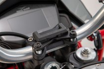 GPS mount for handlebar Black. Moto Guzzi V85 TT (19-).