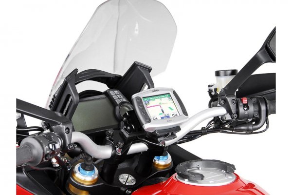 GPS mount for handlebar Black. Ducati Multistrada 1200 / S (10-14).